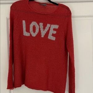Wooden Ships Red Sweater with LOVE Design
